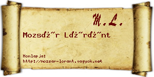 Mozsár Lóránt névjegykártya