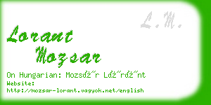 lorant mozsar business card